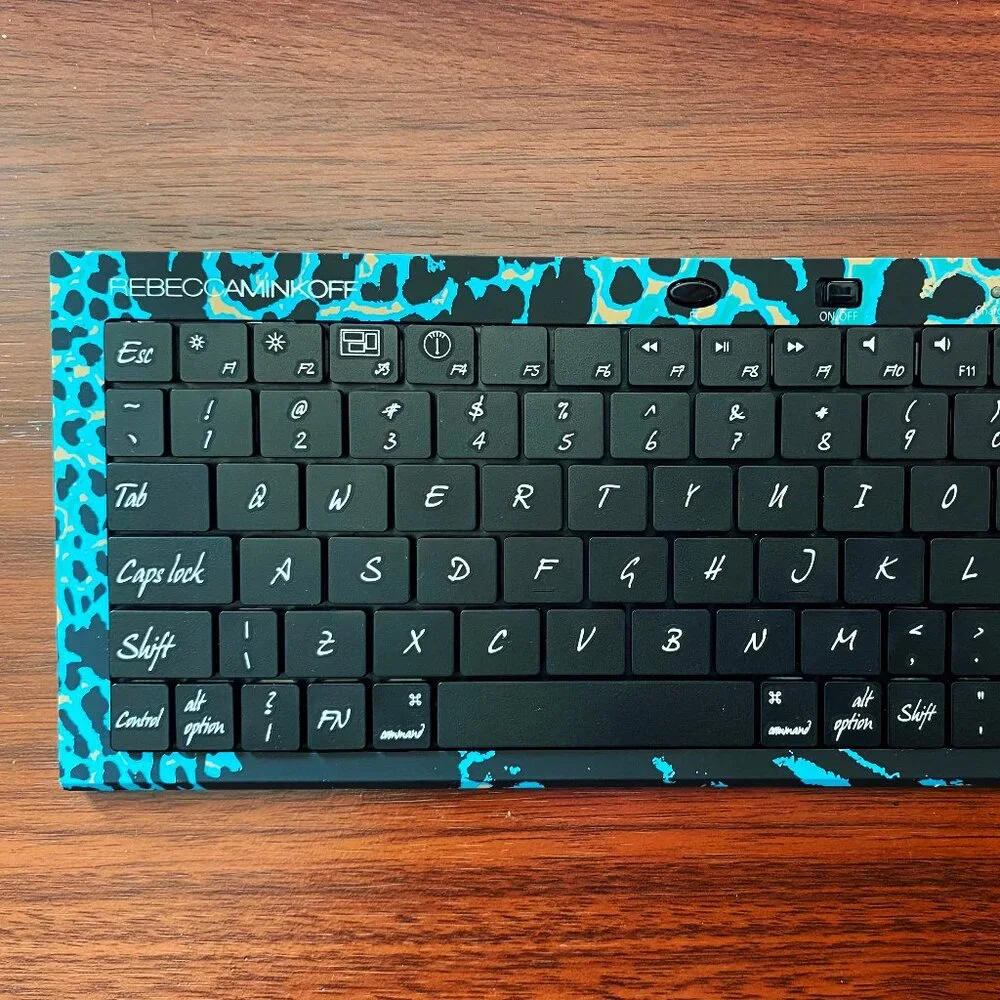 Rebecca Minkoff Blue Leopard Print Wireless Mouse & Keyboard